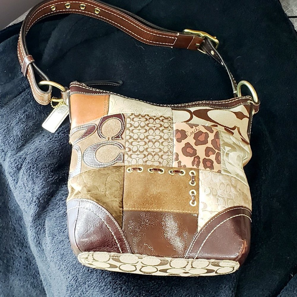 RARE VINTAGE COACH PATCHWORK HOBO